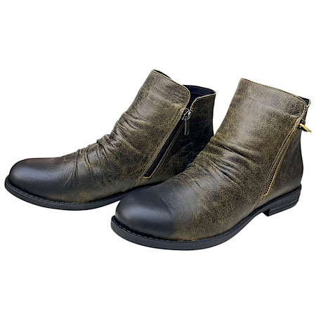 Artiker 59C2612 Damen-Boots in Schwarz/Gelb aus echtem Leder mit gelblich-goldenem Vintage-Farbverlauf, gerafftem Schaft, seitlichem Reißverschluss und herausnehmbaren Einlegesohlen –... Artiker 59C2612 Damen-Boots in Schwarz/Gelb aus echtem Leder mit gelblich-goldenem Vintage-Farbverlauf, gerafftem Schaft, seitlichem Reißverschluss und herausnehmbaren Einlegesohlen –...