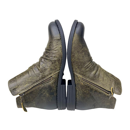 Artiker 59C2612 Damen-Boots in Schwarz/Gelb aus echtem Leder mit gelblich-goldenem Vintage-Farbverlauf, gerafftem Schaft, seitlichem Reißverschluss und herausnehmbaren Einlegesohlen –... Artiker 59C2612 Damen-Boots in Schwarz/Gelb aus echtem Leder mit gelblich-goldenem Vintage-Farbverlauf, gerafftem Schaft, seitlichem Reißverschluss und herausnehmbaren Einlegesohlen –...