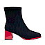 Artiker 59C0301 Damen-Stiefelette in Schwarz mit elastischem geripptem Textilschaft, rotem 6-cm-Blockabsatz, rotem Sohlenrand und rückseitigem Reißverschluss – außergewöhnliche schwarz-rote Stiefelette bei kassedy.de. Artiker 59C0301 Damen-Stiefelette in Schwarz mit elastischem geripptem Textilschaft, rotem 6-cm-Blockabsatz, rotem Sohlenrand und rückseitigem Reißverschluss – außergewöhnliche schwarz-rote Stiefelette bei kassedy.de.