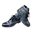 Krisbut 6922 Herren-Boot in Schwarz/Blau mit markanter Lederoptik, schwarzer Schnürung, seitlichem Reißverschluss, herausnehmbarer und austauschbarer Einlegesohle sowie flacher Laufsohle – modischer Herren-Schnürboot in normaler Passform bei kassedy.de.