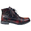 Krisbut 6921-4 Herren-Boot in Schwarz/Bordo aus echtem Leder mit bordeauxrotem Vintage-Farbverlauf, schwarzer Schnürung, seitlichem Reißverschluss und herausnehmbarer Einlegesohle – außergewöhnlicher Herren-Lederboot in normaler Passform bei kassedy.de.