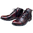 Krisbut 6921-4 Herren-Boot in Schwarz/Bordo aus echtem Leder mit bordeauxrotem Vintage-Farbverlauf, schwarzer Schnürung, seitlichem Reißverschluss und herausnehmbarer Einlegesohle – außergewöhnlicher Herren-Lederboot in normaler Passform bei kassedy.de.