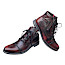 Krisbut 6921-4 Herren-Boot in Schwarz/Bordo aus echtem Leder mit bordeauxrotem Vintage-Farbverlauf, schwarzer Schnürung, seitlichem Reißverschluss und herausnehmbarer Einlegesohle – außergewöhnlicher Herren-Lederboot in normaler Passform bei kassedy.de.