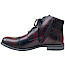 Krisbut 6921-4 Herren-Boot in Schwarz/Bordo aus echtem Leder mit bordeauxrotem Vintage-Farbverlauf, schwarzer Schnürung, seitlichem Reißverschluss und herausnehmbarer Einlegesohle – außergewöhnlicher Herren-Lederboot in normaler Passform bei kassedy.de.