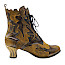 Simen 8496A Damen-Stiefelette in Gelb-Gold und Braun aus Leder mit außergewöhnlichem Vintage-Design, leichtem Mikrofaserfutter, großzügiger Passform, Schnürung, Innenreißverschluss und bequemem ca. 3 cm Absatz – erhältlich bei kassedy.de. ???✨