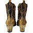 Simen 8496A Damen-Stiefelette in Gelb-Gold und Braun aus Leder mit außergewöhnlichem Vintage-Design, leichtem Mikrofaserfutter, großzügiger Passform, Schnürung, Innenreißverschluss und bequemem ca. 3 cm Absatz – erhältlich bei kassedy.de. ???✨