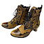 Simen 8496A Damen-Stiefelette in Gelb-Gold und Braun aus Leder mit außergewöhnlichem Vintage-Design, leichtem Mikrofaserfutter, großzügiger Passform, Schnürung, Innenreißverschluss und bequemem ca. 3 cm Absatz – erhältlich bei kassedy.de. ???✨