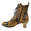 Simen 8496A Damen-Stiefelette in Gelb-Gold und Braun aus Leder mit außergewöhnlichem Vintage-Design, leichtem Mikrofaserfutter, großzügiger Passform, Schnürung, Innenreißverschluss und bequemem ca. 3 cm Absatz – erhältlich bei kassedy.de. ???✨