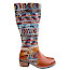 Maciejka 7683-29 Damenstiefel in Cognac aus Echtleder mit bunten Stickereien, seitlichem Reißverschluss, Zierschnalle und kleinem Absatz. Maciejka 7683-29 Damenstiefel in Cognac aus Echtleder mit bunten Stickereien, seitlichem Reißverschluss, Zierschnalle und kleinem Absatz.