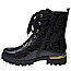 Remonte D8683-00 Damen-Boot in Schwarz mit veganem Kunstlack-Obermaterial in Kroko-Optik, goldfarbenen Details, breiter Schnürung, Reißverschluss, Komfortweite G und herausnehmbarer Einlegesohle – modischer schwarzer Damen-Boot bei kassedy.de. Remonte D8683-00 Damen-Boot in Schwarz mit veganem Kunstlack-Obermaterial in Kroko-Optik, goldfarbenen Details, breiter Schnürung, Reißverschluss, Komfortweite G und herausnehmbarer Einlegesohle – modischer schwarzer Damen-Boot bei kassedy.de.