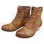 Maciejka 7688-29 Damen-Stiefelette aus Echtleder in Braun, Cognac und Gold mit floraler Musterung, Schnürung, Reißverschluss und Absatz. Maciejka 7688-29 Damen-Stiefelette aus Echtleder in Braun, Cognac und Gold mit floraler Musterung, Schnürung, Reißverschluss und Absatz.