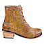 Maciejka 7688-29 Damen-Stiefelette aus Echtleder in Braun, Cognac und Gold mit floraler Musterung, Schnürung, Reißverschluss und Absatz. Maciejka 7688-29 Damen-Stiefelette aus Echtleder in Braun, Cognac und Gold mit floraler Musterung, Schnürung, Reißverschluss und Absatz.