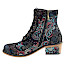 Maciejka 7688-01 Damen-Stiefelette mit bunten floralen Stickereien in Türkis, Rot und Blau, Schnürung, seitlichem Reißverschluss und kleinem Absatz. Maciejka 7688-01 Damen-Stiefelette mit bunten floralen Stickereien in Türkis, Rot und Blau, Schnürung, seitlichem Reißverschluss und kleinem Absatz.