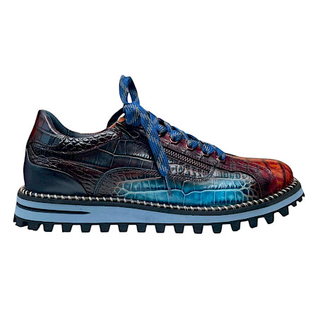 Lorenzi 9634454 Damen Schnürschuh in Blau, Bordeaux und Rot-Orange aus hochwertigem Kalbsleder. Eleganter Lederschuh mit edler Kroko-Prägung, seitlichem Reißverschluss, Schnürung, Lederfutter und... Lorenzi 9634454 Damen Schnürschuh in Blau, Bordeaux und Rot-Orange aus hochwertigem Kalbsleder. Eleganter Lederschuh mit edler Kroko-Prägung, seitlichem Reißverschluss, Schnürung, Lederfutter und...