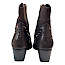 Lazamani LA85789 Damen-Western-Stiefelette in Braun aus Leder und Veloursleder mit Reptiloptik, goldfarbenen Nieten, spitzer Vorderpartie, seitlichem Reißverschluss und 5 cm Absatz – braune Western-Stiefelette bei kassedy.de.