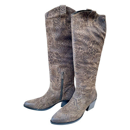 Lazamani LA85717 Damen-Lederstiefel in Kaki und Taupe mit Animal-Print, hohem Schaft, seitlichem Reißverschluss und ca. 5 cm Blockabsatz – außergewöhnlicher Western-Lederstiefel bei kassedy.de. Lazamani LA85717 Damen-Lederstiefel in Kaki und Taupe mit Animal-Print, hohem Schaft, seitlichem Reißverschluss und ca. 5 cm Blockabsatz – außergewöhnlicher Western-Lederstiefel bei kassedy.de.