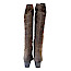 Lazamani LA85717 Damen-Lederstiefel in Kaki und Taupe mit Animal-Print, hohem Schaft, seitlichem Reißverschluss und ca. 5 cm Blockabsatz – außergewöhnlicher Western-Lederstiefel bei kassedy.de.