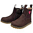Lotta & Emil Chelsea Boot Winter in Braun mit pinkem Herz, warmem Merinofleece-Futter, Nubukleder, flexibler Profilsohle, Reißverschluss und herausnehmbarer Innensohle – Chelsea Boots für Kinder bei Kassedy.