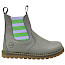 Lotta & Emil Chelsea Boot in Flieder und Grün aus Ölleder, kaltgefütterter Unisex-Kinderboot mit elastischem Einsatz, herausnehmbarer Innensohle und Profilsohle.