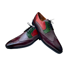 Melvin & Hamilton Jeff 14 Herrenschnürschuh in Bordeaux Multi aus pflanzlich gegerbtem Leder. Eleganter Herrenschuh mit Farbkombination aus Bordeaux, Taupe, Grün und Rot, hochwertigem Lederfutter sowie Ledersohle mit schützender Gummiauflage – exklusiver Business- und Freizeitschuh bei Kassedy.de. ??❤️