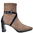 Hispanitas Bangkok Damen-Stiefelette in Soho-Black aus Leder mit taupebrauner Oberfläche, schwarzen Lederdetails, Schnallenriemen, seitlichem Reißverschluss und ca. 4,5 cm Absatz – elegante Hispanitas Leder-Stiefelette bei kassedy.de.