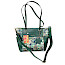 Laura Vita Amep 07 Handtasche in Vert mit floralem Muster, grünen Prägedetails, langen Schulterhenkeln und dekorativem Blumenanhänger.