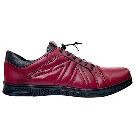 Kristofer 1414G Herren-Schnürschuh in Rot aus Leder mit schwarzen Details, elastischem Gummizugeinsatz und praktischem Slipper-Einstieg – bequemer Lederschuh mit normaler Passform bei kassedy.de. Kristofer 1414G Herren-Schnürschuh in Rot aus Leder mit schwarzen Details, elastischem Gummizugeinsatz und praktischem Slipper-Einstieg – bequemer Lederschuh mit normaler Passform bei kassedy.de.