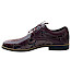 Kristofer 1412 Herren-Schnürschuh in Lila und Bordeaux mit markanter Reptil-Optik, unterschiedlichen Lederstrukturen und eleganter Linienführung – extravaganter Herrenschuh bei kassedy.de.