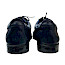 Kristofer 1401 Herren-Schnürschuh in Dunkelblau aus Leder mit außergewöhnlichen hellblauen Schrift-Details, schwarzer Schnürung und flacher Sohle – extravaganter Herrenschuh bei kassedy.de.