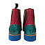 Melvin & Hamilton Amelie 17 Damen-Boot Artikel 108888 in Grün, Rot und Royalblau mit mehrfarbigem Lederdesign, Brogue-Details, Schnürung, Gummizug-Einsatz und auffälliger blauer Sohle – ultra leichter Statement-Boot bei kassedy.de.