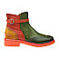 Melvin & Hamilton Selina 25 Artikel 135045 Damen-Stiefelette in Grün und Orange mit pflanzlich gegerbtem Leder, Brogue-Details, polierter Oberfläche und auffälliger orangefarbener Sohle – erhältlich bei kassedy.de und in Oldenburg.