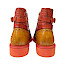 Melvin & Hamilton Selina 25 Artikel 135045 Damen-Stiefelette in Grün und Orange mit pflanzlich gegerbtem Leder, Brogue-Details, polierter Oberfläche und auffälliger orangefarbener Sohle – erhältlich bei kassedy.de und in Oldenburg.