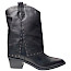 Carmela 161961 Damen-Leder-Boot in Schwarz mit Western-Stickereien, dekorativen Nieten, leicht spitzer Schuhform und Blockabsatz – schwarzer Cowboy-Boot für Damen bei kassedy.de.