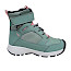 KEEN 102 Kinderboot in Dark Forest/Rose, grüner Outdoor-Kinderschuh mit rosa Details, Schnellschnürung, Klettverschluss, gepolstertem Schaft, Zehenschutzkappe und profilierter Laufsohle – erhältlich bei kassedy.de.